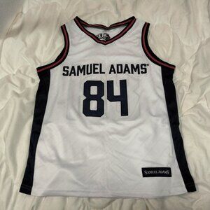 Samuel (Sam) Adams Medium (M) Stitched / Embroidered White Basketball Jersey